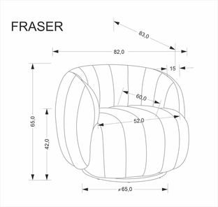 FRASER, leisure chair, d.beige
