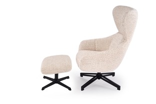 FREDY leisure chair, with stool, l.beige
