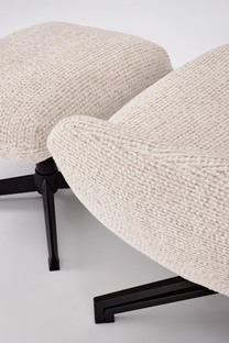 FREDY leisure chair, with stool, l.beige
