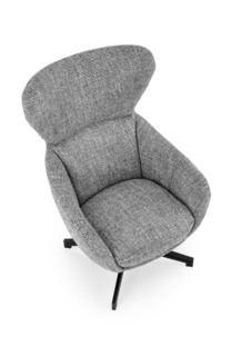 FREDY leisure chair, with stool, grey