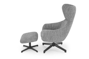 FREDY leisure chair, with stool, grey