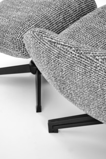 FREDY leisure chair, with stool, grey