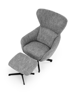 FREDY leisure chair, with stool, grey