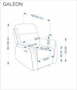 GALEON electric recliner, grey