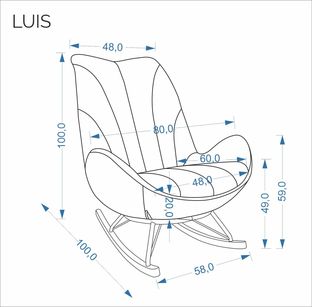 LUIS rocking chair, grey
