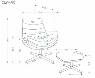 OLYMPIC leisure chair grey