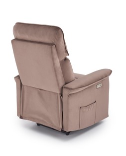 SEMIR fotel z funkcja elektrycznego rozkładania / gniazdo USB, mokka (2p=1szt)