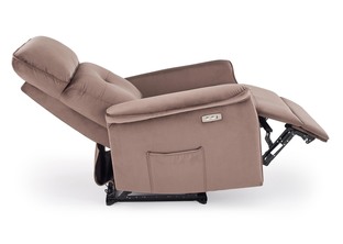 SEMIR fotel z funkcja elektrycznego rozkładania / gniazdo USB, mokka (2p=1szt)