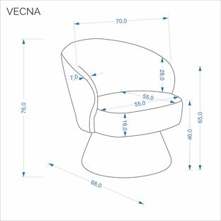VECNA fotel wypoczynkowy popielaty (1p=1szt)