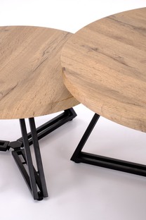 ANGER set of two, top - gold oak, legs - black