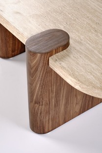 CANOA c.table travertine / walnut