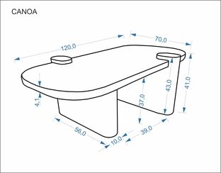 CANOA c.table travertine / walnut