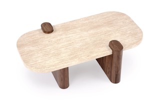 CANOA c.table travertine / walnut