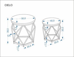 CIELO set of 2 c.tables, cashmere