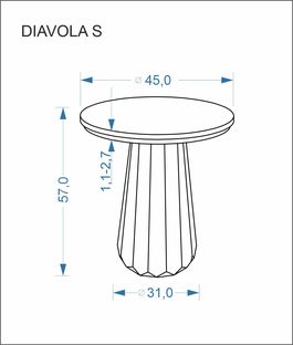 DIAVOLA S c.table travertine / walnut