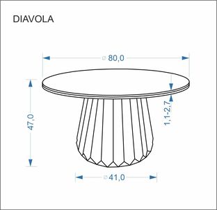 DIAVOLA c.table travertine / walnut