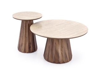 DIAVOLA c.table travertine / walnut