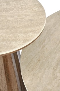 DIAVOLA c.table travertine / walnut