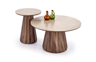 DIAVOLA S c.table travertine / walnut