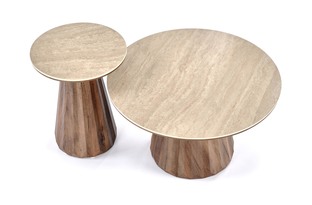DIAVOLA S c.table travertine / walnut