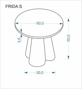 FRIDA S c.table travertine / walnut
