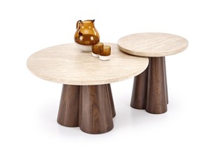 FRIDA S c.table travertine / walnut