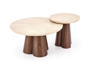 FRIDA S c.table travertine / walnut