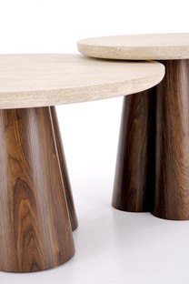 FRIDA S c.table travertine / walnut