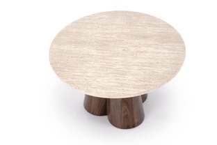FRIDA c.table travertine / walnut