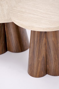 FRIDA c.table travertine / walnut