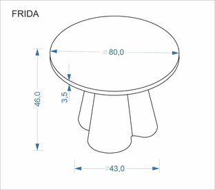 FRIDA c.table travertine / walnut