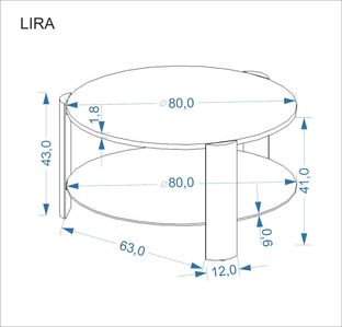 LIRA c.table walnut / black