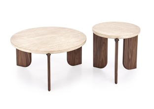 MAMBO S c.table travertine / walnut
