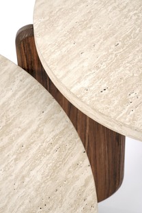 MAMBO S c.table travertine / walnut