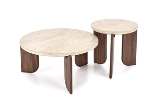 MAMBO S c.table travertine / walnut