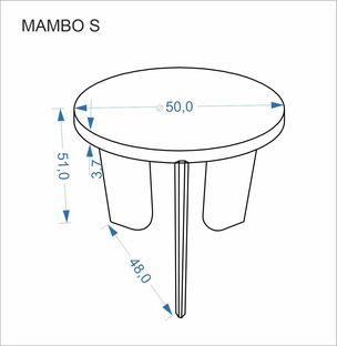 MAMBO S c.table travertine / walnut
