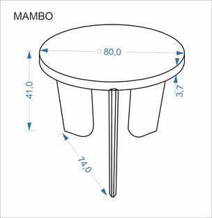MAMBO c.table travertine / walnut