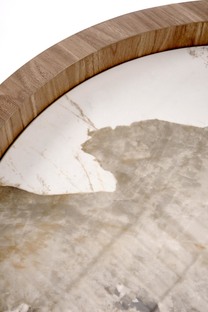 NICOSIA c.table beige marble / walnut