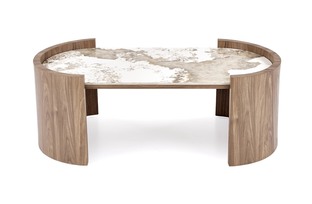 NICOSIA c.table beige marble / walnut