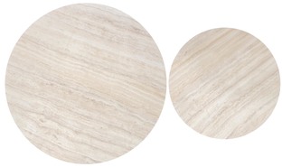 PAOLA set of 2 c. tables, travertine / cashmere