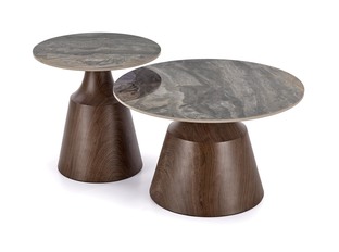Zdjęcie do “TOWER set of 2 c.tables brown marble / walnut”.