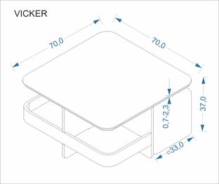VICKER coffee table with pouffes, table top: black marble, frame: black / walnut, pouffe: d.grey