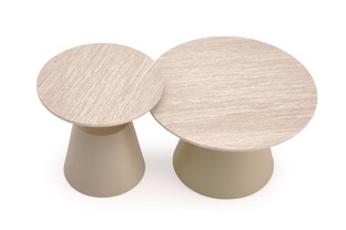 ZURICH set of 2 c.tables travertine / cashmere