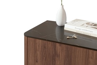 SOLANO KM-1 chest warmia walnut / black marble