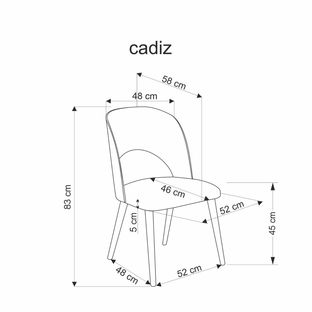 CADIZ krzesło dąb naturalny / popiel (1p=2szt)