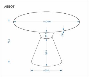 ABBOT round table, light travertine