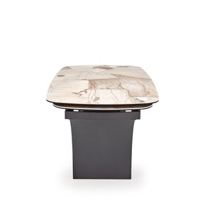 ALTER oval table, beige marble / black