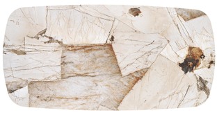 ALTER oval table, beige marble / black