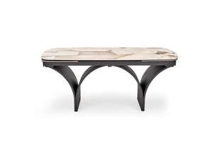 ALTER oval table, beige marble / black