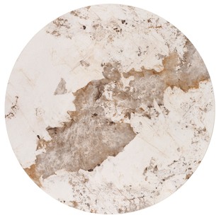 ARANI round table, beige marble / walnut